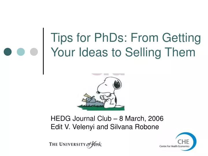 tips for phds from getting your ideas to selling them