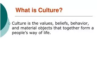 what is culture