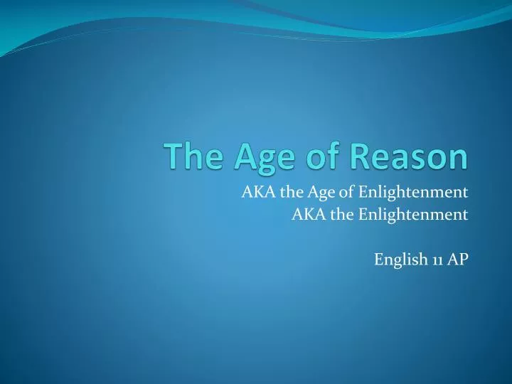 the age of reason