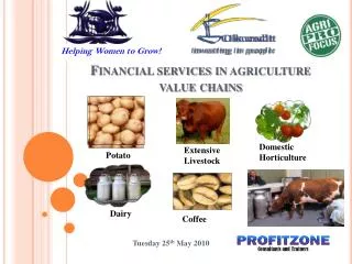 Financial services in agriculture value chains