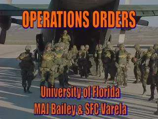 OPERATIONS ORDERS