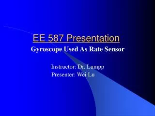 EE 587 Presentation