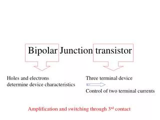 Bipolar Junction transistor