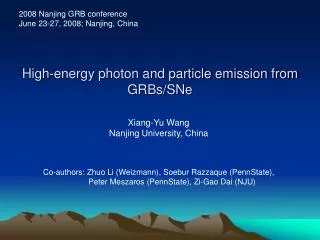 High-energy photon and particle emission from GRBs/SNe