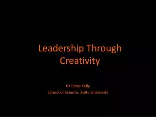 Leadership Through Creativity