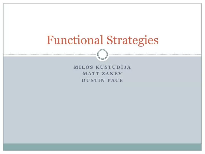 functional strategies