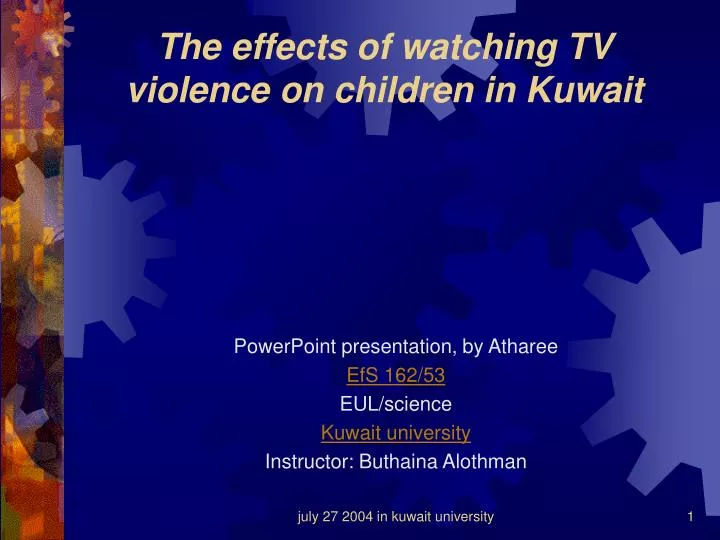 the effects of watching tv violence on children in kuwait