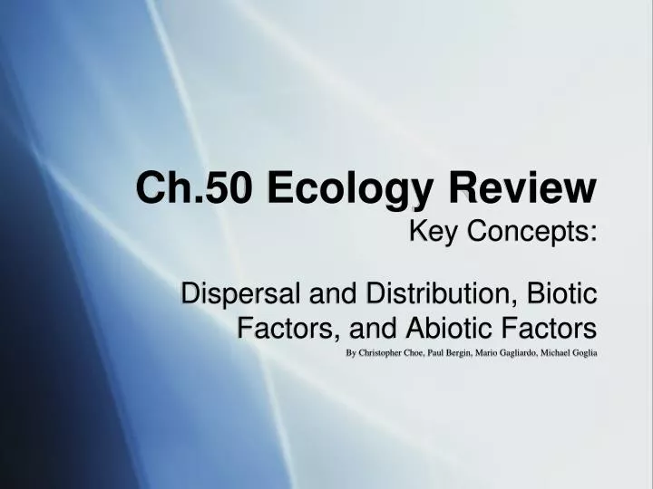ch 50 ecology review key concepts