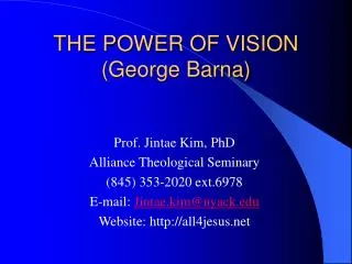 THE POWER OF VISION (George Barna)
