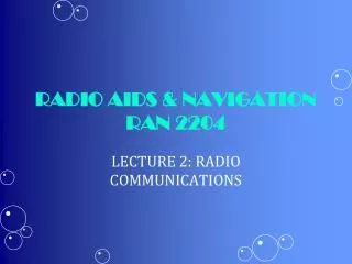 RADIO AIDS &amp; NAVIGATION RAN 2204