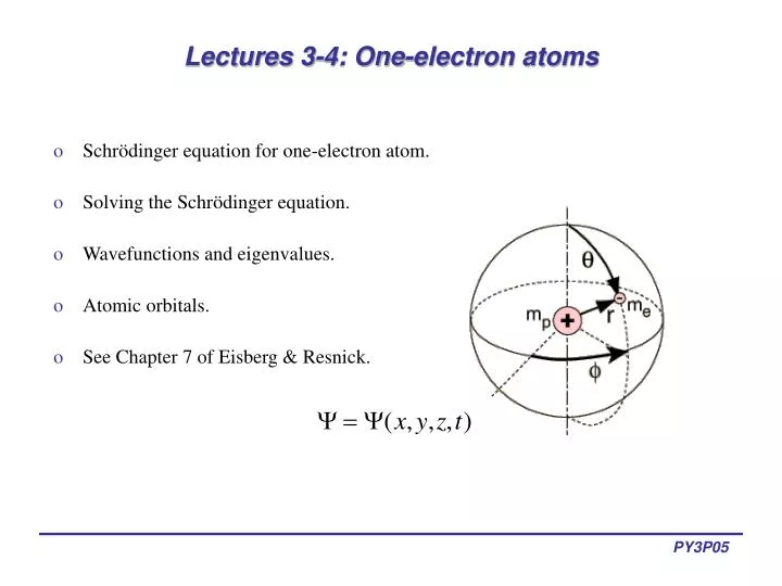 lectures 3 4 one electron atoms