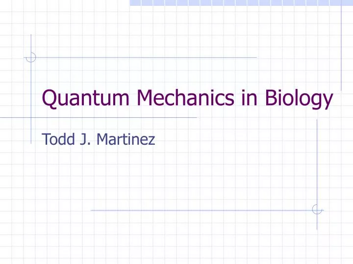 quantum mechanics in biology