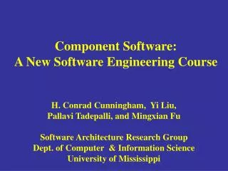 Component Software: A New Software Engineering Course