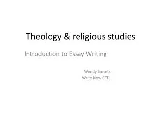 Theology &amp; religious studies