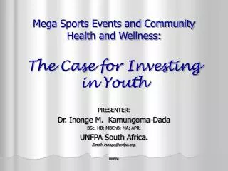 Mega Sports Events and Community Health and Wellness: The Case for Investing in Youth