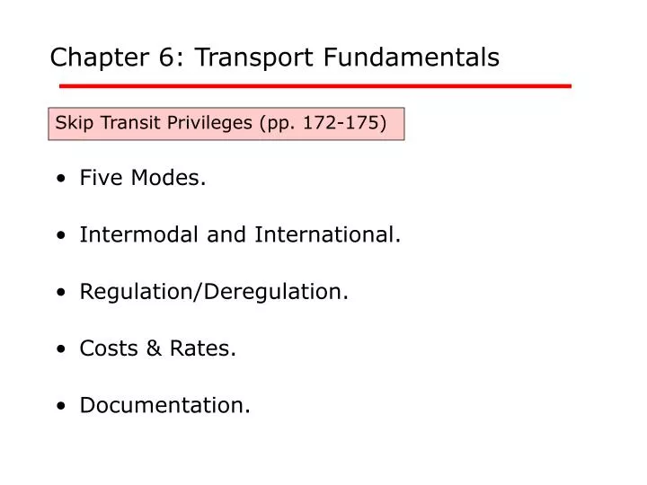 chapter 6 transport fundamentals