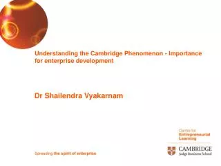 Understanding the Cambridge Phenomenon - Importance for enterprise development