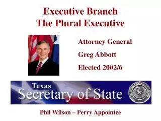Executive Branch The Plural Executive