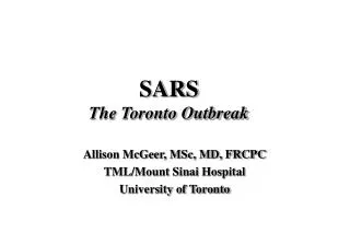 SARS The Toronto Outbreak