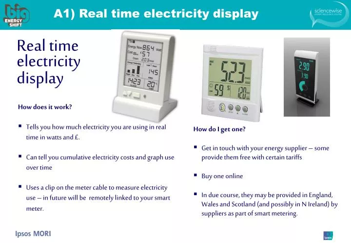 a1 real time electricity display