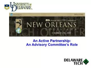 An Active Partnership: An Advisory Committee’s Role
