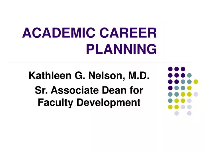 academic career planning