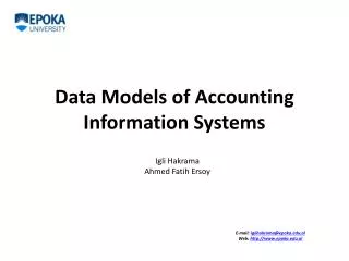Data Models of Accounting Information Systems