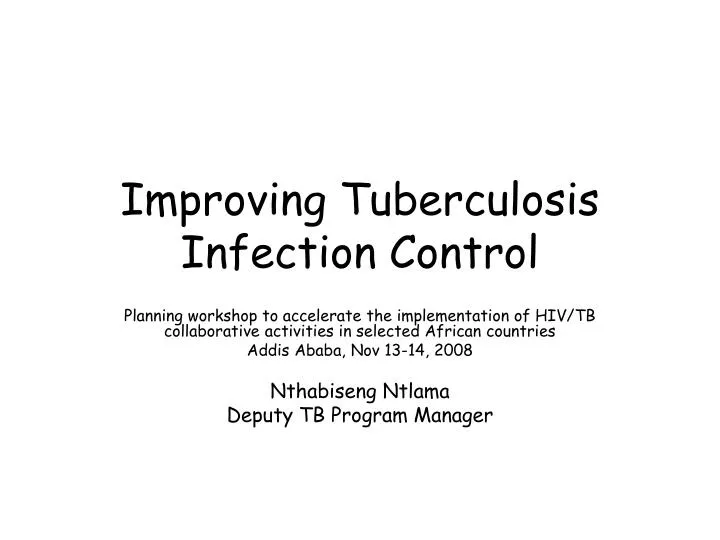 improving tuberculosis infection control