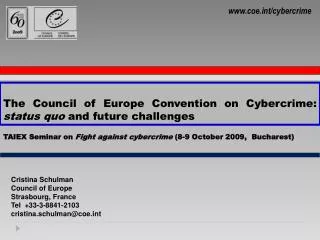 The Council of Europe Convention on Cybercrime : status quo and future challenges
