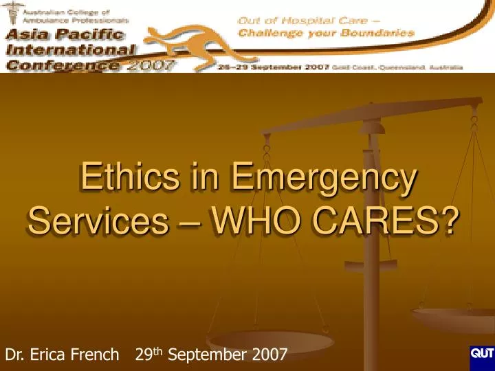 ethics in emergency services who cares