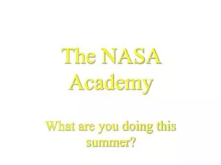 The NASA Academy