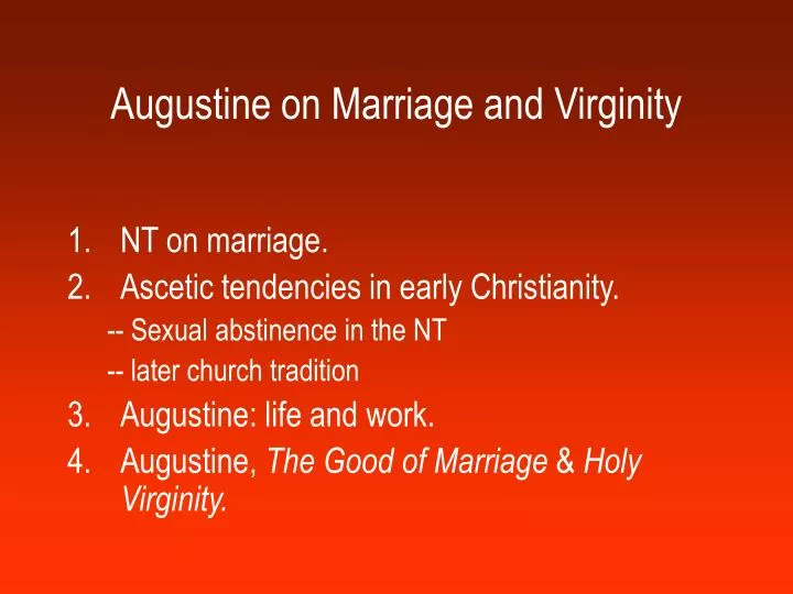augustine on marriage and virginity