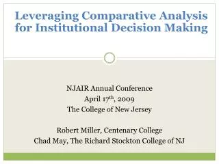 Leveraging Comparative Analysis for Institutional Decision Making