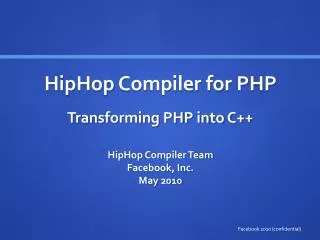 HipHop Compiler for PHP