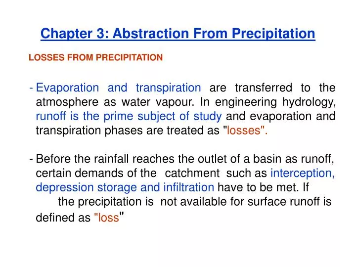 chapter 3 abstraction from precipitation