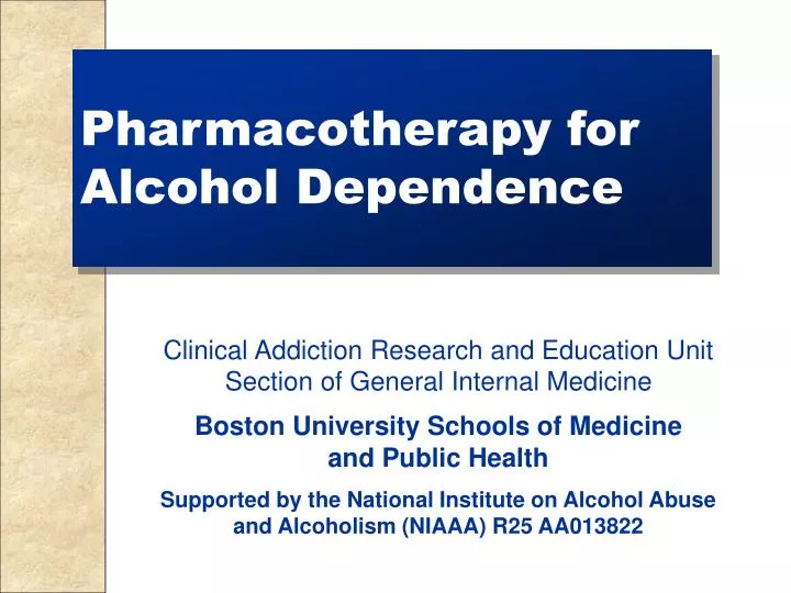pharmacotherapy for alcohol dependence