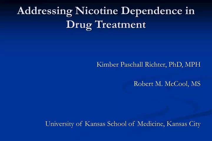 addressing nicotine dependence in drug treatment