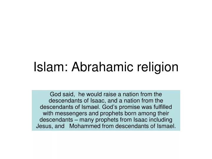 islam abrahamic religion