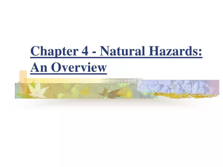 chapter 4 natural hazards an overview