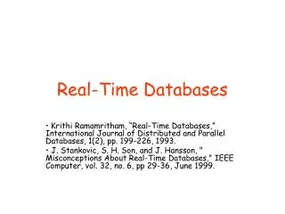 Real-Time Databases