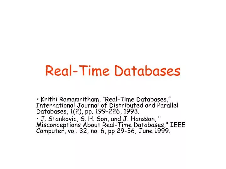 real time databases