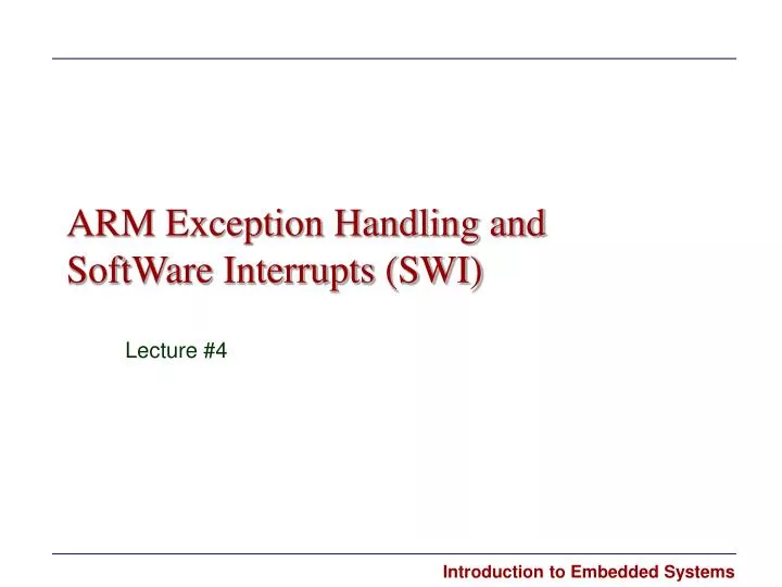 arm exception handling and software interrupts swi
