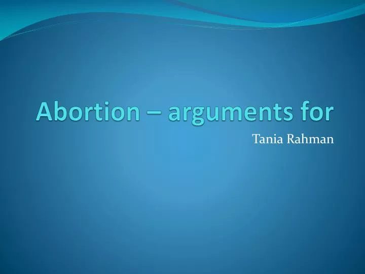 abortion arguments for