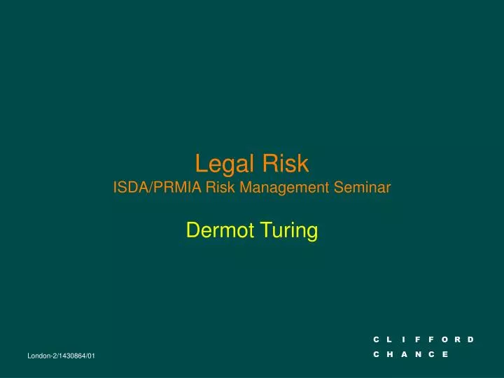 legal risk isda prmia risk management seminar