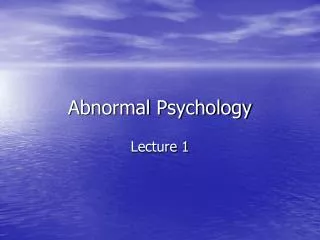 abnormal psychology