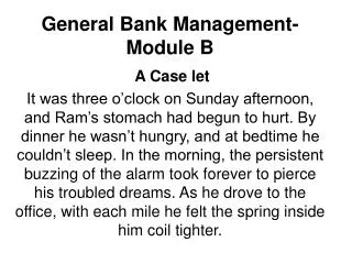 General Bank Management-Module B