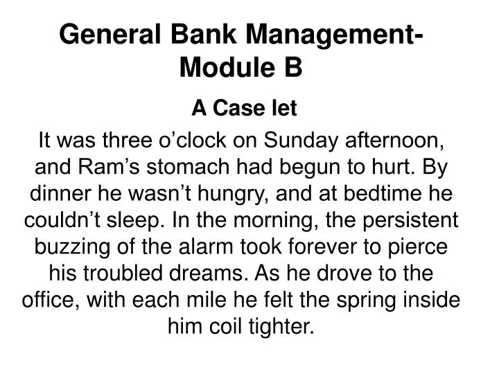 general bank management module b
