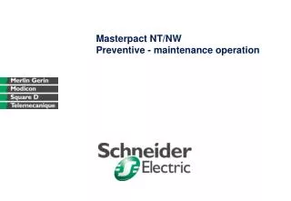 Masterpact NT/NW Preventive - maintenance operation
