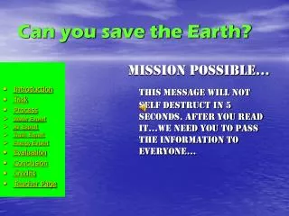 Can you save the Earth?