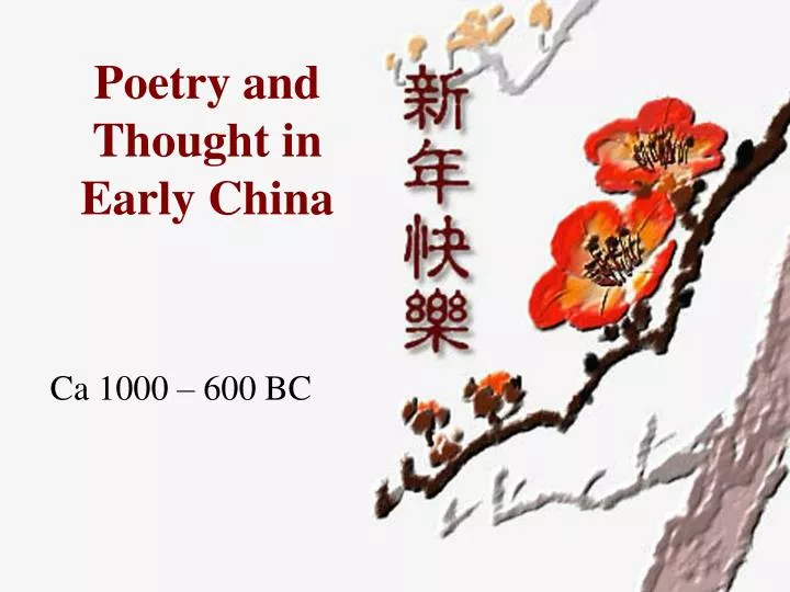 poetry and thought in early china